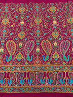 Bright color peacock designer embroidery printed crepe (perfect for mens Kurta )