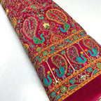 Bright color peacock designer embroidery printed crepe (perfect for mens Kurta )