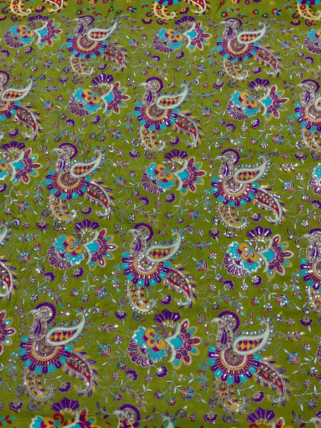 DARK COLOR Keri embroidery position printed crepe fabric