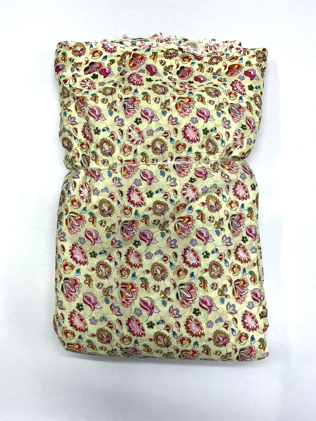 MULTICOLOR floral embroidery print natural crepe (perfect for gown )