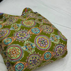 MULTICOLOR embroidery print natural crepe (perfect for mens Kurta )