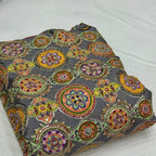 MULTICOLOR embroidery print natural crepe (perfect for mens Kurta )