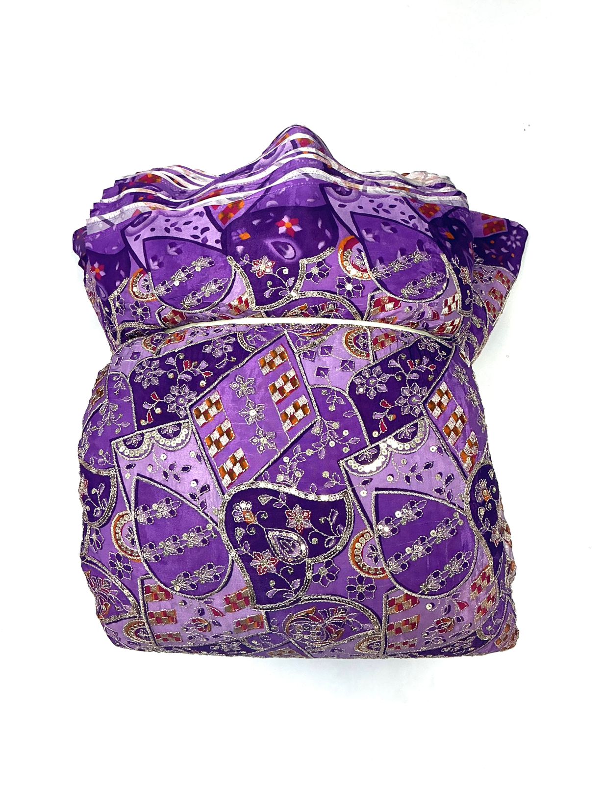 Blazer Stunninng Purple color Zari Embroidery Position Print fabric ( Only Fabric )