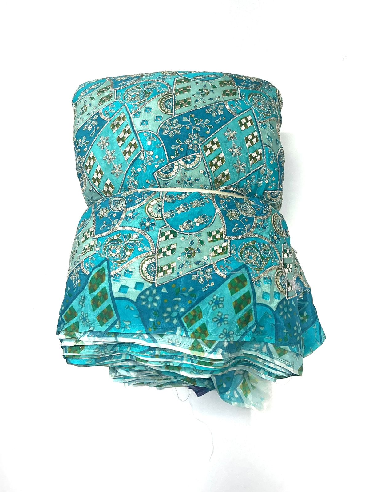 Pure Crepe embroidery print natural crepe ( Only Fabric )