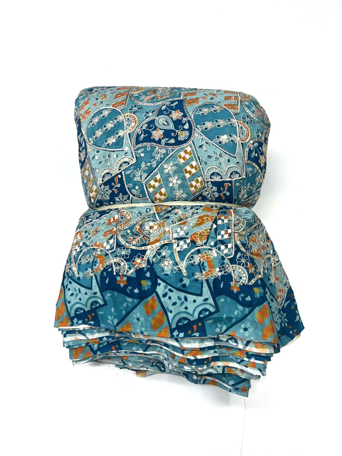 Wedding Kurta Zari embroidery print natural crepe fabric (perfect for mens Kurta )