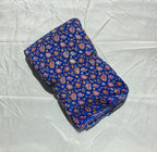 Small Floral embroidery worked position printed natural crepe fabric 5 color set