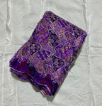 Multi Heavy Zari embroidery worked position print fabric