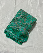 Multi Heavy Zari embroidery worked position print fabric