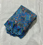 Multi Heavy Zari embroidery worked position print fabric