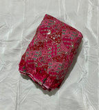 Multi Heavy Zari embroidery worked position print fabric