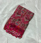 Multi Heavy Zari embroidery worked position print fabric