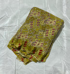 Multi Heavy Zari embroidery worked position print fabric