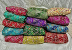Multi Heavy Zari embroidery worked position print fabric