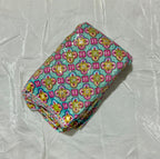 Positional Print Zari Sequins Faux Mirror Embroidered Crepe Fabric