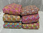 Positional Print Zari Sequins Faux Mirror Embroidered Crepe Fabric