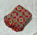 Kaju-gola Heavy Embroidery worked Position Print fabric