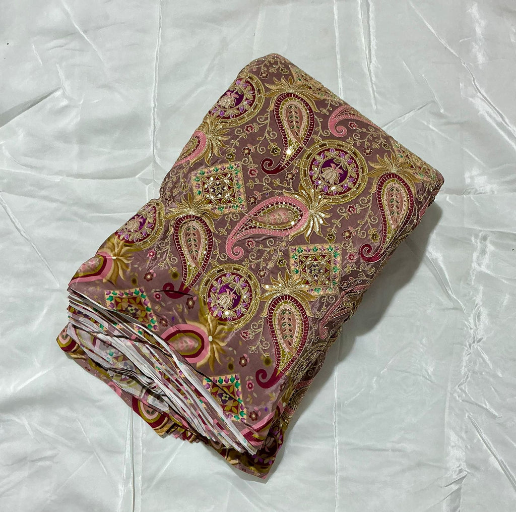 Keri Position print embroidery fabric