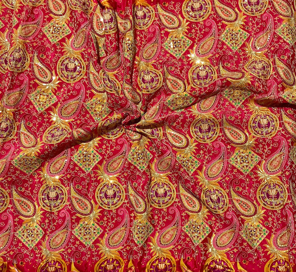 Keri Position print embroidery fabric