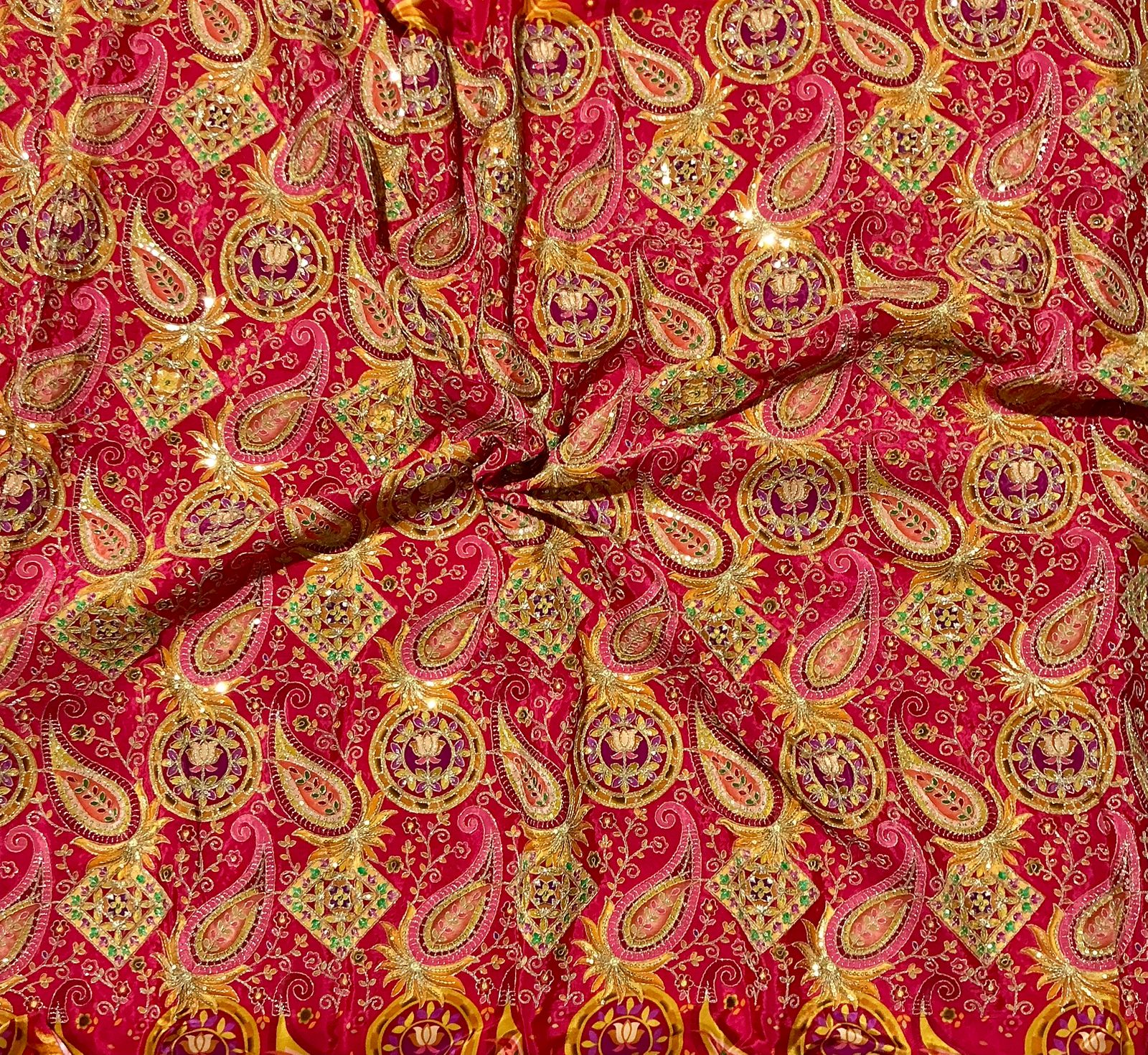 Keri Position print embroidery fabric