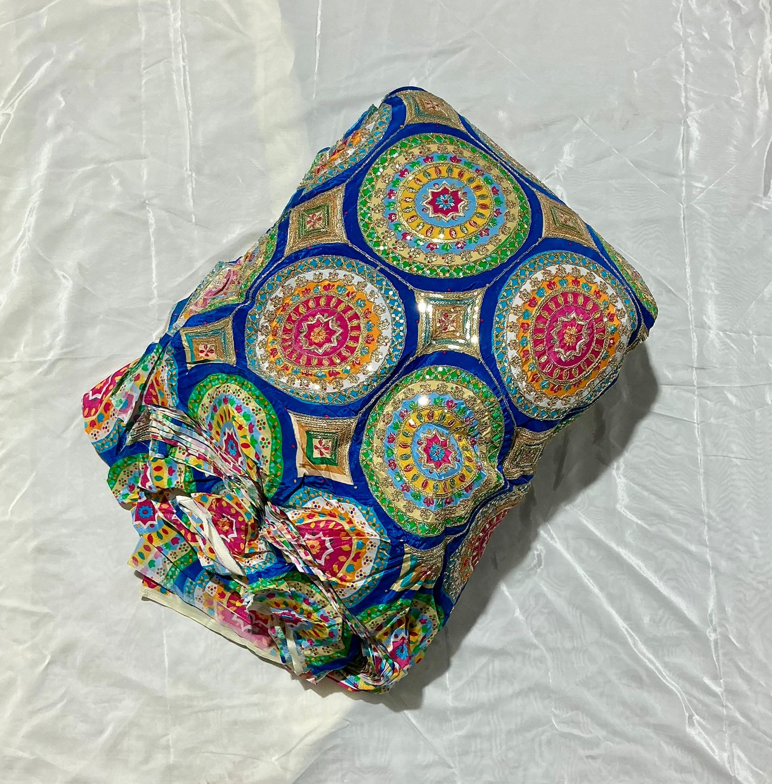 Exclusive Abstract Position Print On Crepe Fabric