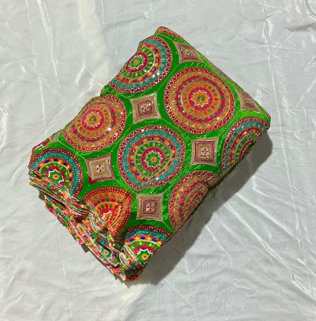 Exclusive Abstract Position Print On Crepe Fabric