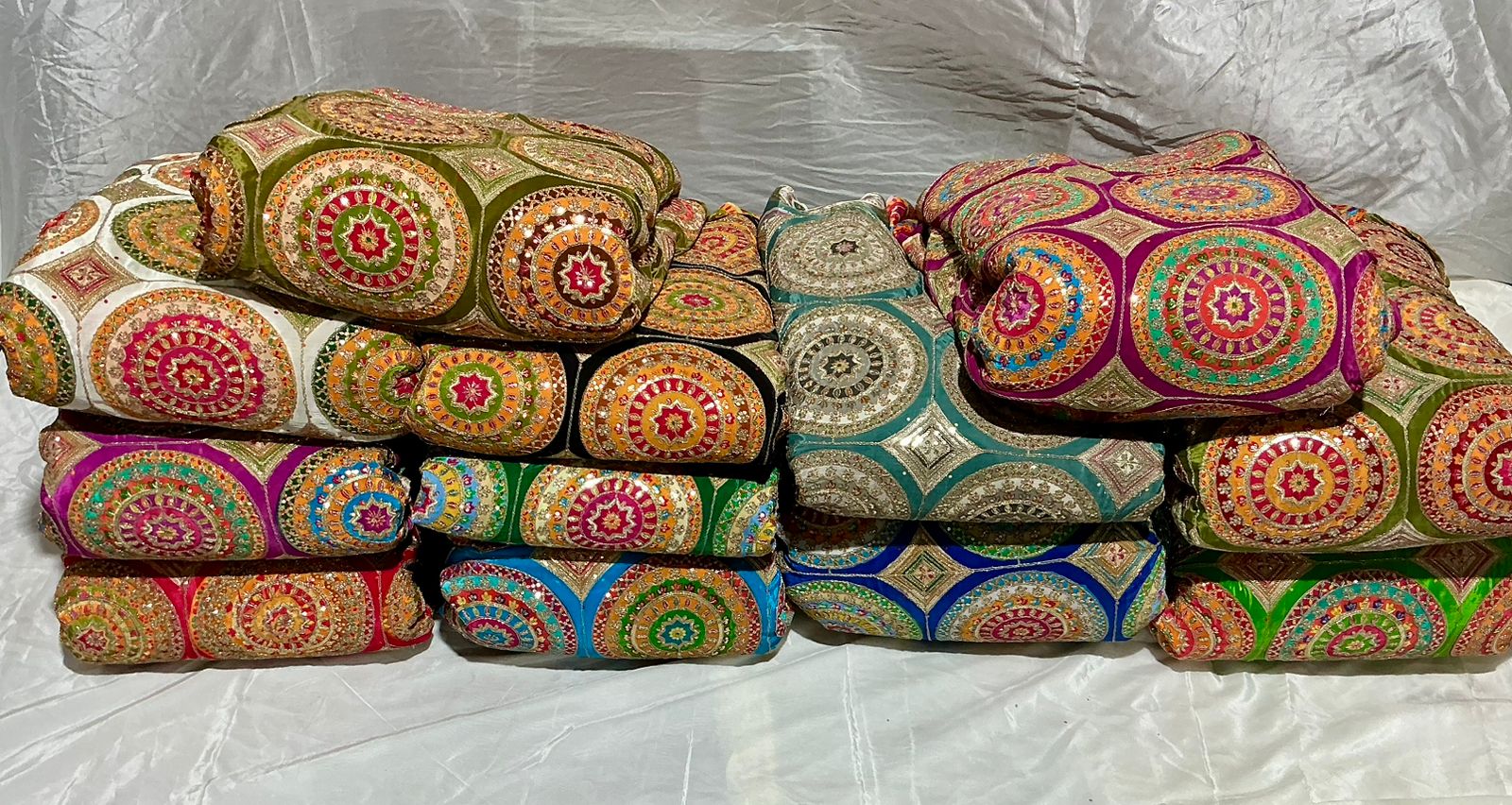 Exclusive Abstract Position Print On Crepe Fabric