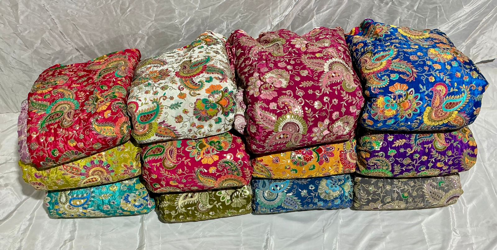 Most Loved Keri Embroidery Position Print Crepe Fabric