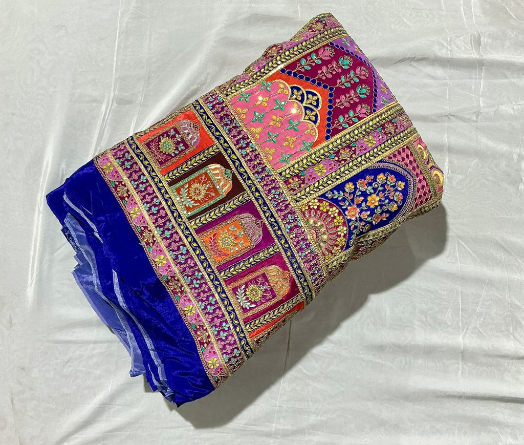 Pure Crape Heavy Embroidery natural crepe fabric