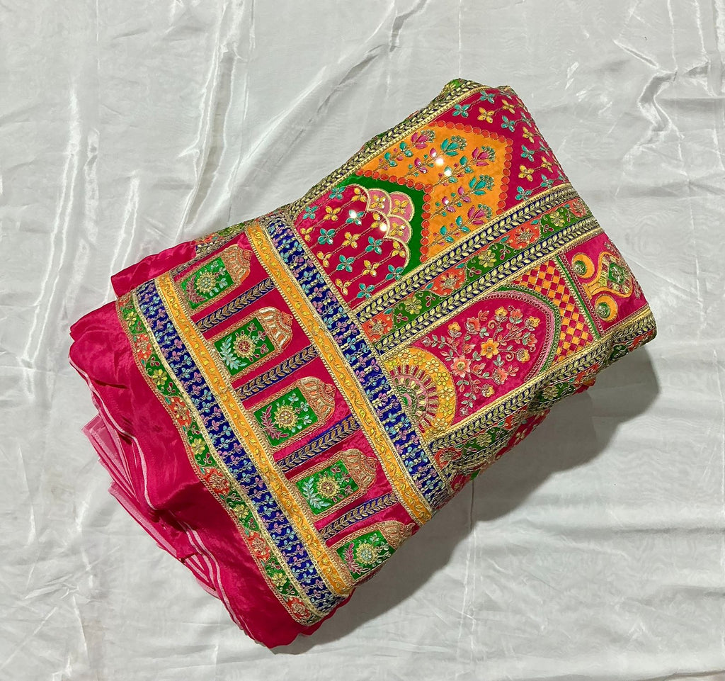 Pure Crape Heavy Embroidery natural crepe fabric
