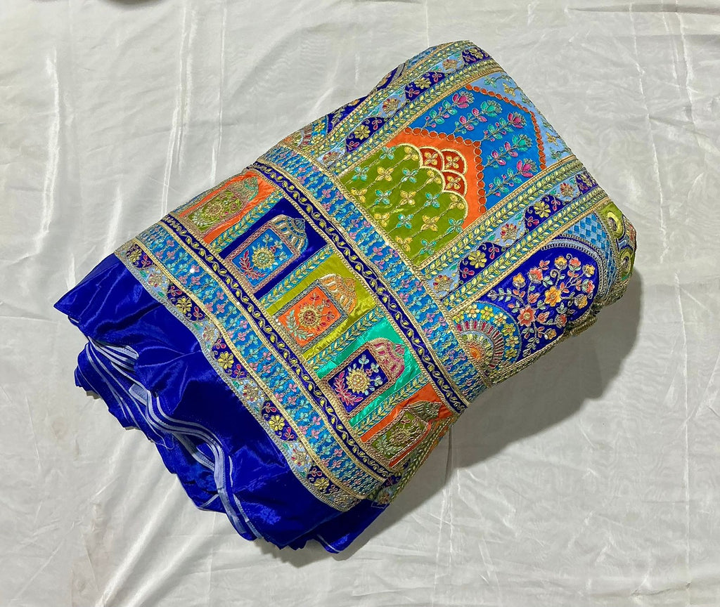 Pure Crape Heavy Embroidery natural crepe fabric