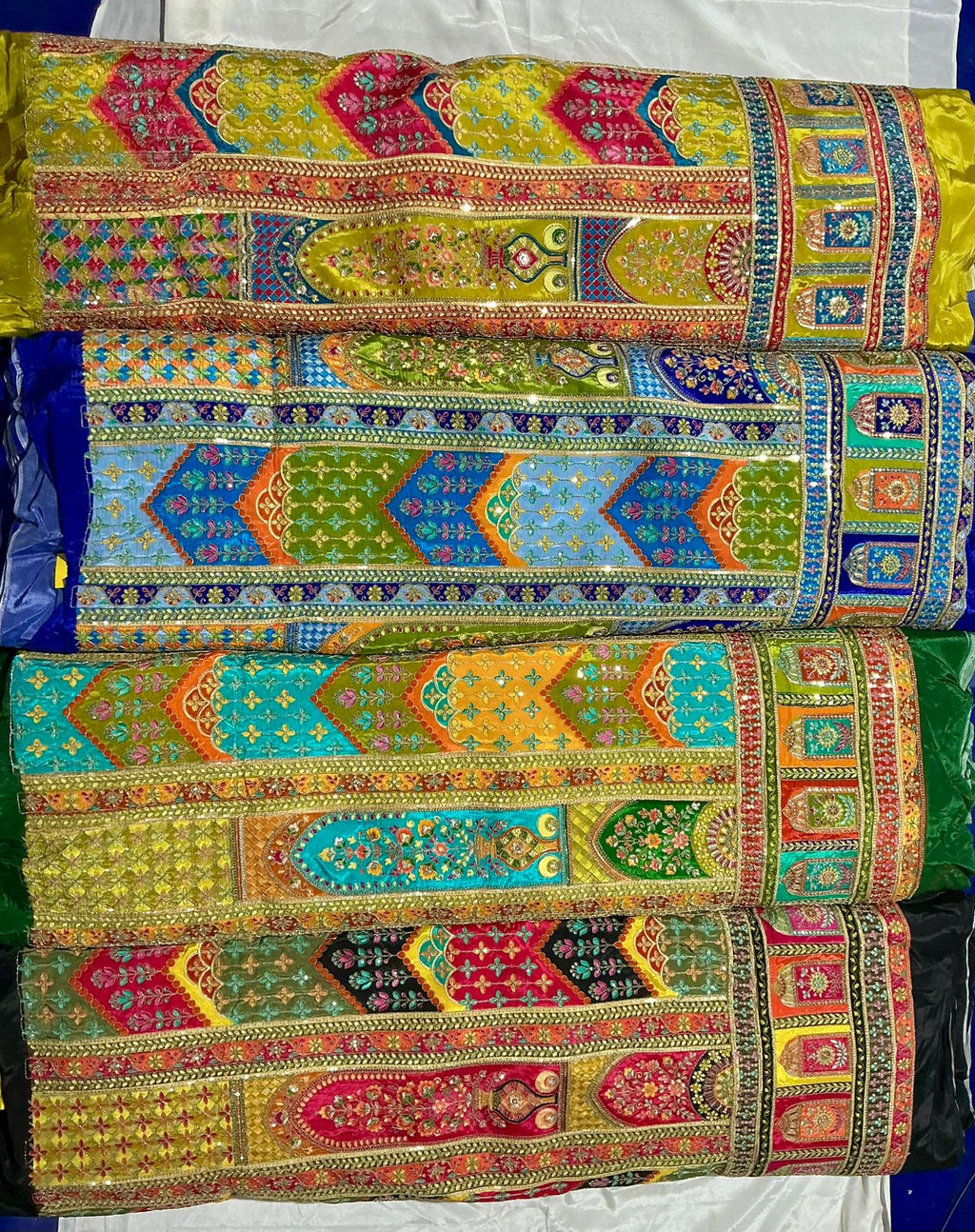 Pure Crape Heavy Embroidery natural crepe fabric