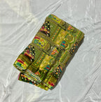 Raja Rani Position Print Fabric on Natural crepe