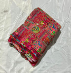 Raja Rani Position Print Fabric on Natural crepe