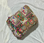 Raja Rani Position Print Fabric on Natural crepe