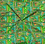 Raja Rani Position Print Fabric on Natural crepe