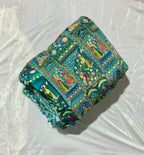 Raja Rani Position Print Fabric on Natural crepe