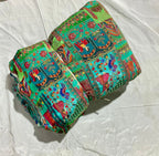 Raja Rani Position Print Fabric on Natural crepe