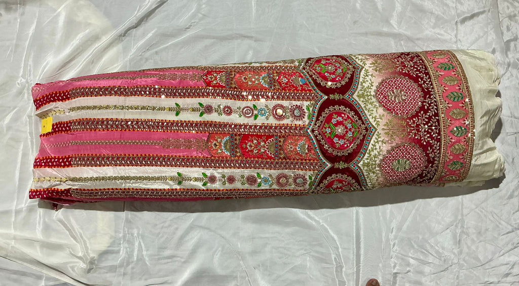 Most Trending Daman Embroidery Work Position Printed on Natural Crepe 54 width