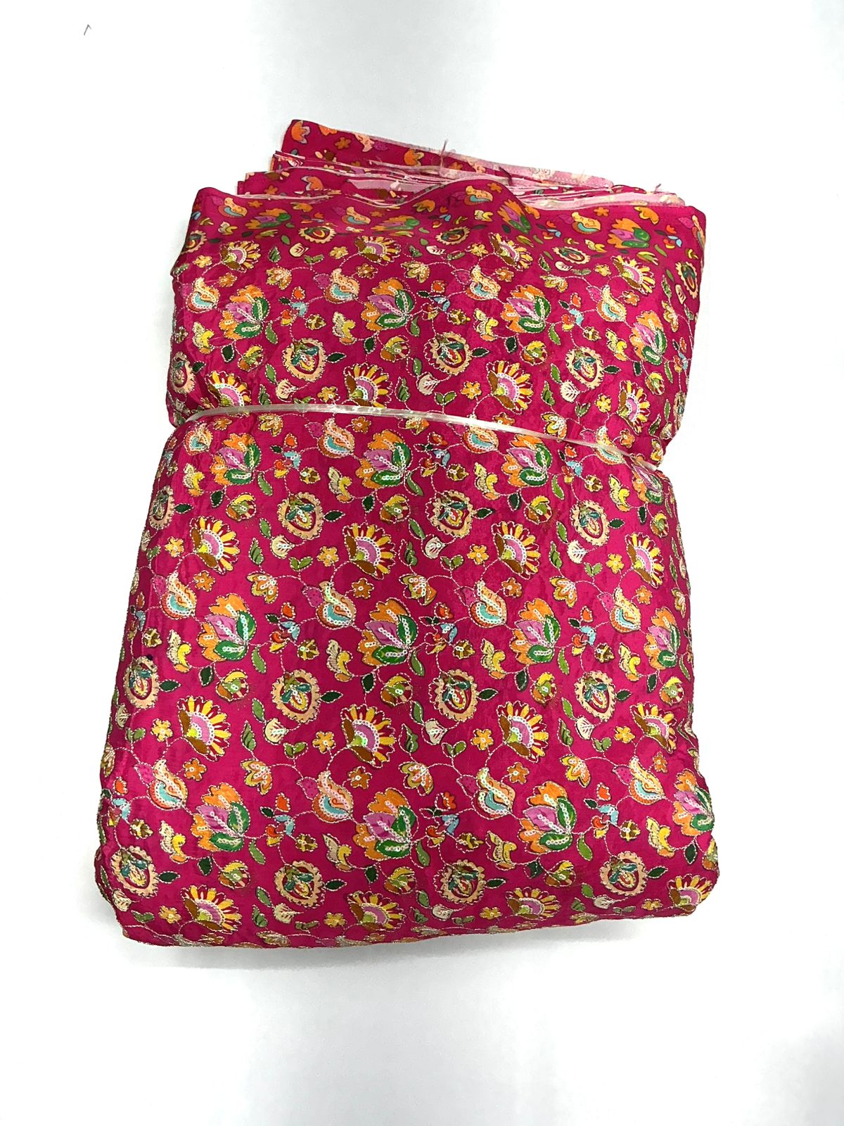 Rani color floral embroidery print natural crepe ( perfect for mens Kurta )