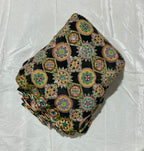 Kaju-gola Heavy Embroidery worked Position Print fabric