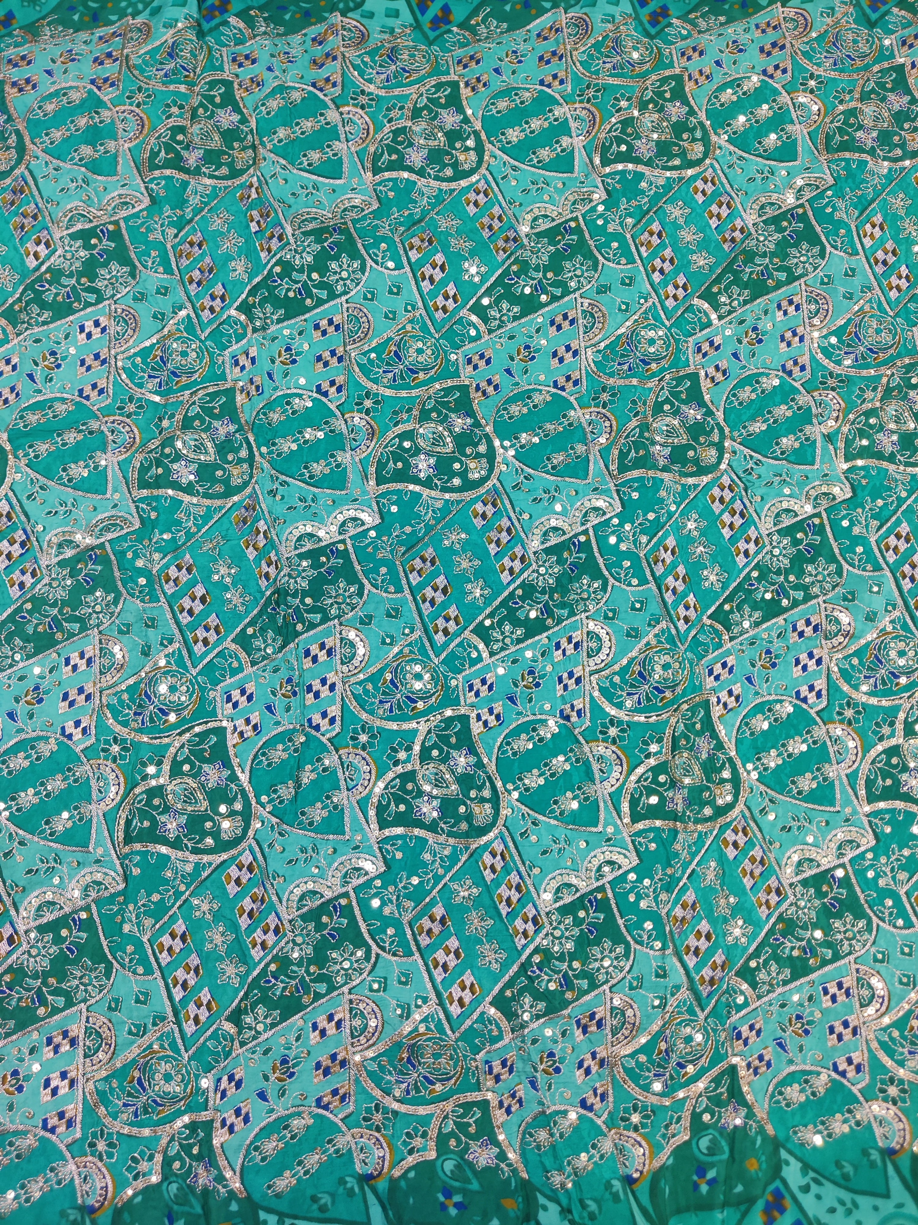 Beautiful Rani Color Pure Crepe Wedding Lahenga fabric - Fabric Only