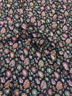 MULTICOLOR floral embroidery print natural crepe (perfect for gown )