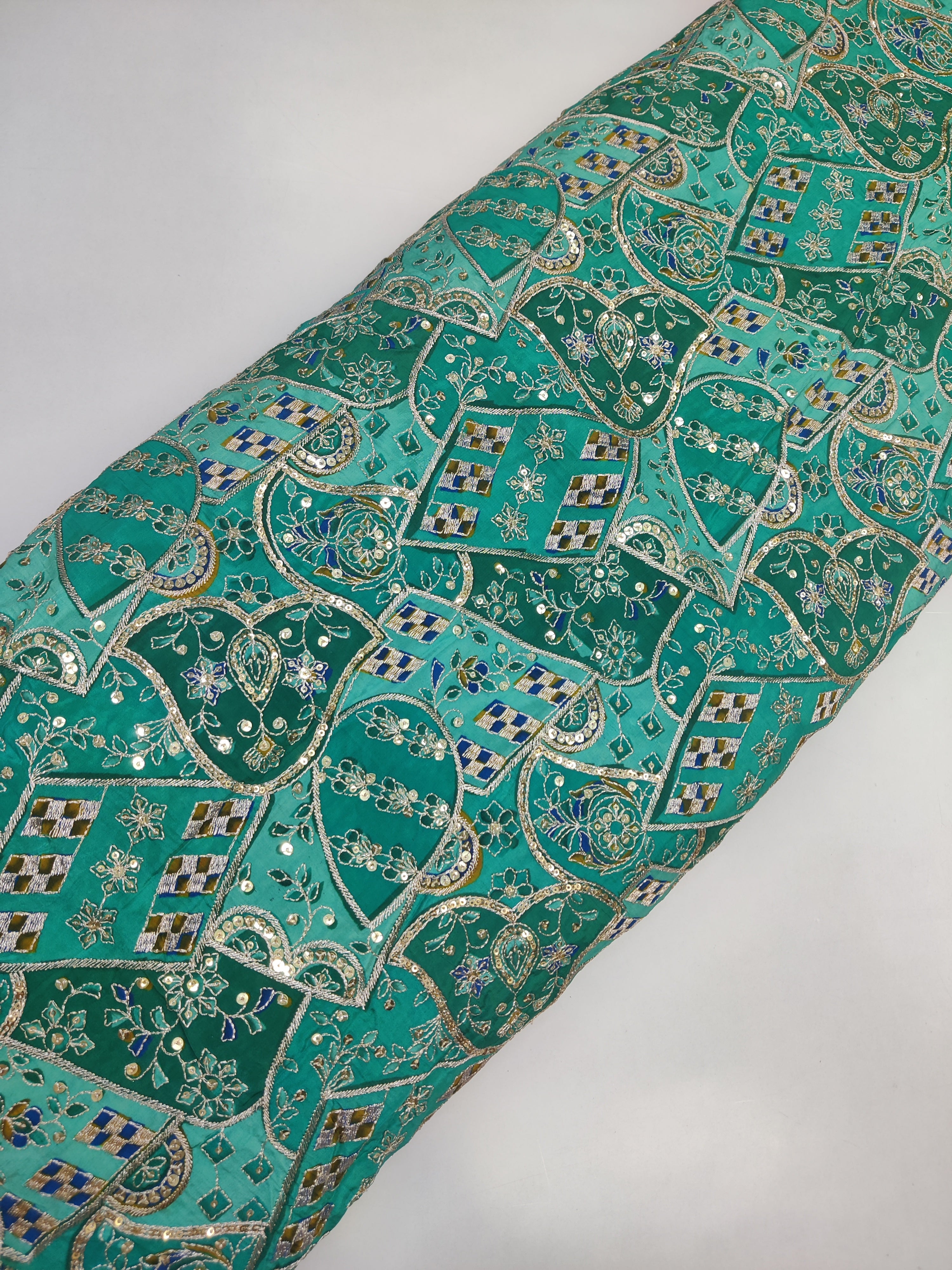 Beautiful Rani Color Pure Crepe Wedding Lahenga fabric - Fabric Only